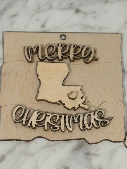 DIY Unfinished Louisiana State Car Charm, Home State Car Charm, Personalized Louisiana Ornament, State Pride Car Accessory