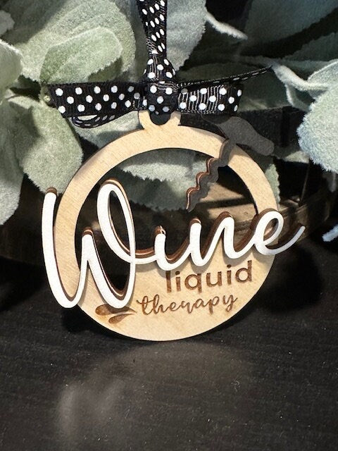 Wine liquid Therapy, Wine Christmas Ornaments, Adulting is hard, Wine Ornaments 3D, Wine Sass Ornaments, Girlfriend, Gift Exchange