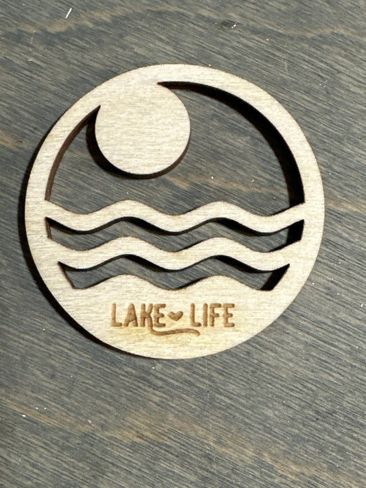 Lake Life DIY Unfinished, Unfinished, Wooden Charm, Unfinished, DIY, Blank Charm, DIY, Wood cut, Lake Charm