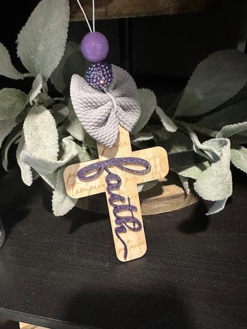 Cross Infused Car Charm, Faith Infused Charm, Love Infused Scented, Joy Wooden Ornaments, Scented Wooden Car Charm, Inspirational