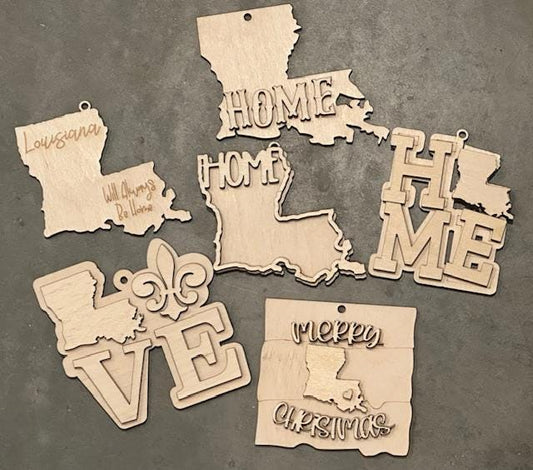 DIY Unfinished Louisiana State Car Charm, Home State Car Charm, Personalized Louisiana Ornament, State Pride Car Accessory