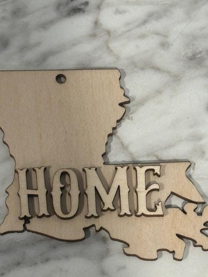 DIY Unfinished Louisiana State Car Charm, Home State Car Charm, Personalized Louisiana Ornament, State Pride Car Accessory