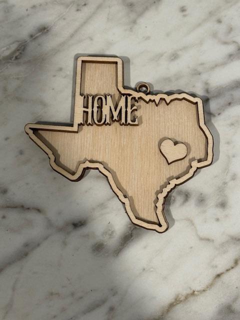 Unfinished DIY Texas, Texas State, State Car charms, Home State Car Charms, Texas Charms, Texas State Charms, Wooden DIY Charm