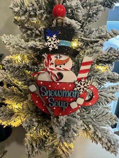 Snowman Soup Ornament, Snowman, Funny Ornament, Gift Exchange Ornament, Christmas Ornament, Snowman, Soup Ornament, Snowman