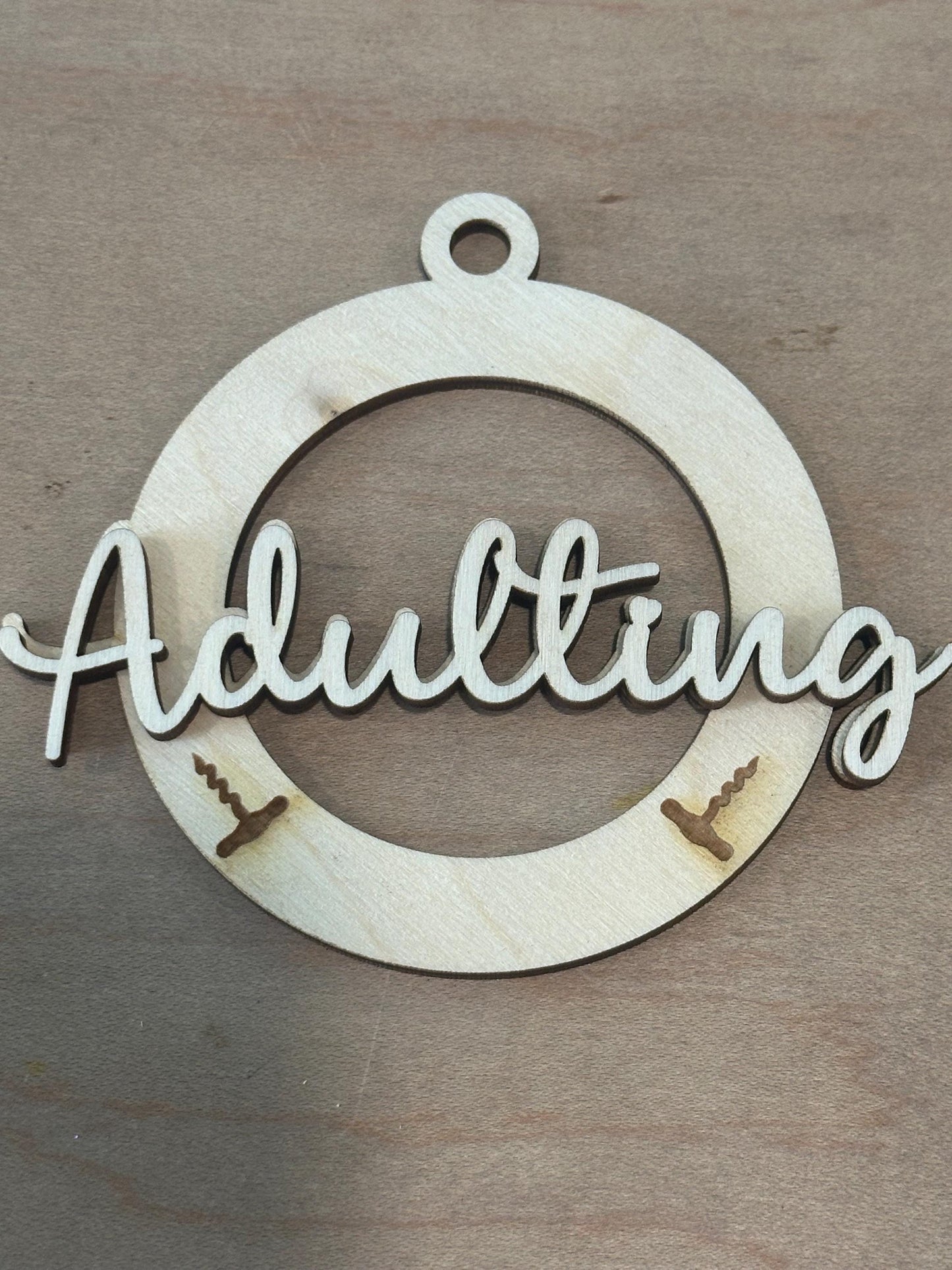 wine adulting / Unfinished / Wooden Car Charms / Unfinished / DIY / Blank Charm / Charm/ Wine Ornament
