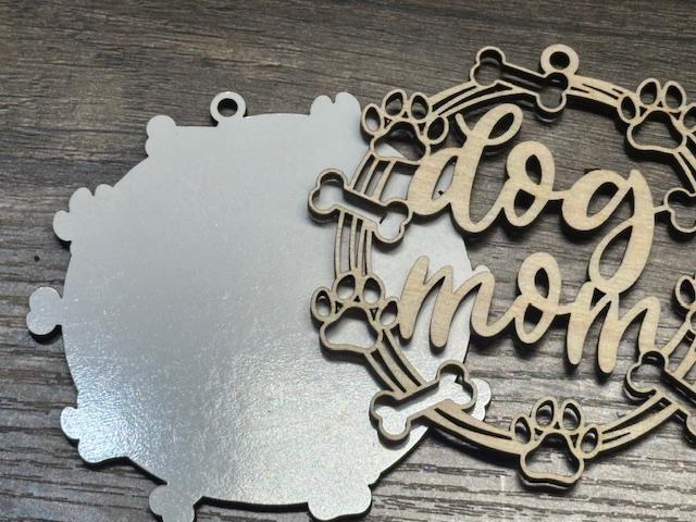 Dog Mom DIY Car Charm, Dog Lover Wooden Ornament, Unfinished Dog Mom Charm, Blank Wooden Car Charm, Customizable Dog Lover Accessories