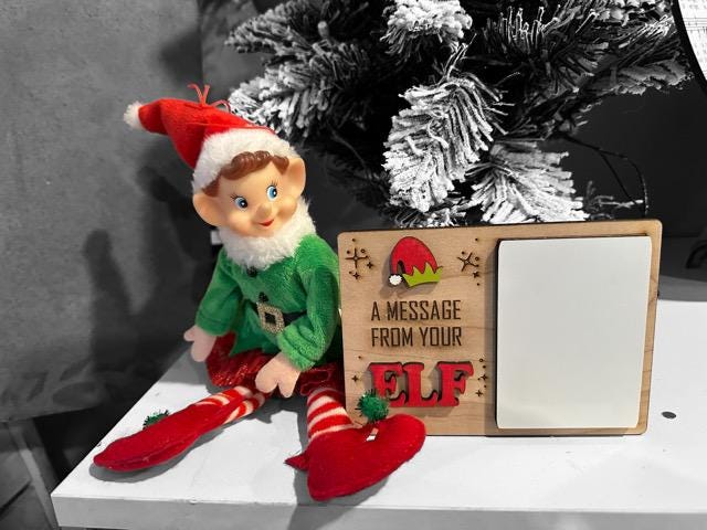 DIY Dry erase, Elf, message board, Christmas Elf, DIY, magical reusable elf prop, Christmas board, elf holiday fun, Unfinished