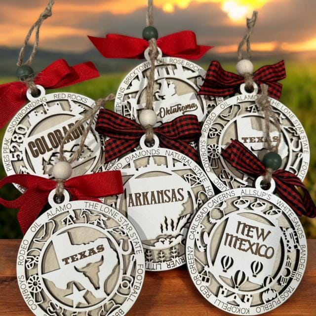 52 States Ornaments, State Christmas Ornaments, State Ornament Gifts, USA State Decorations, Custom State Ornaments, Holiday State Keepsake