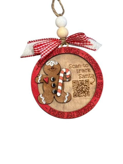 Santa Tracker Ornament, Snowman, Reindeer, Gingerbread, Santa Tracker, Christmas Ornaments, Holiday Tree Decorations, Festive Decor