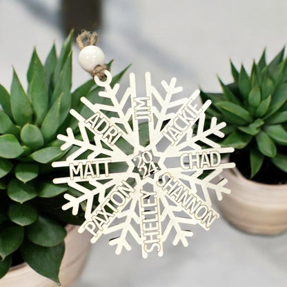 Snowflake Ornament, Personalized Snowflake, Snowflake Laser Cut, Christmas Ornament, White Snowflake