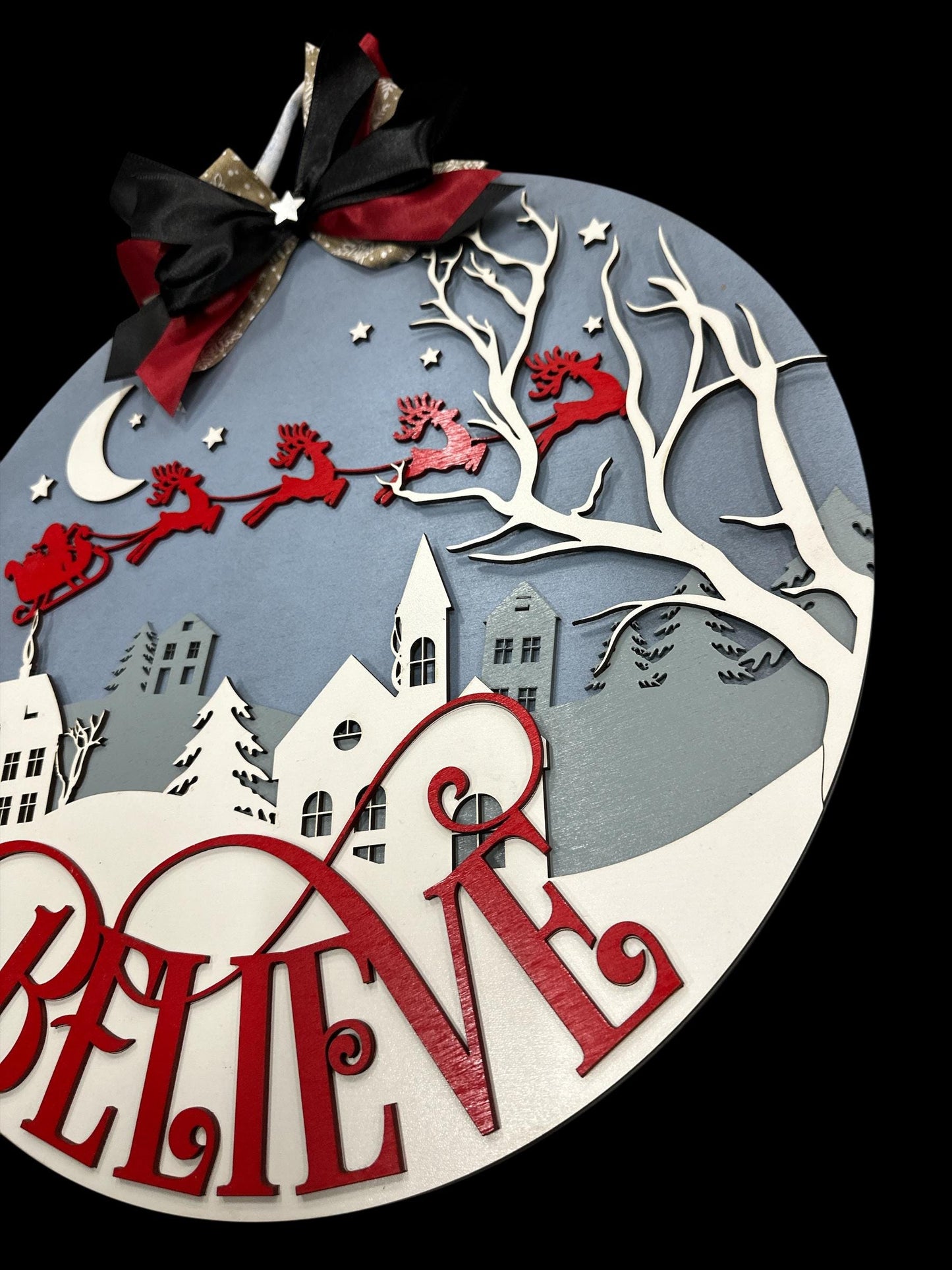 Believe Door Hanger, Believe door Sign, Believe Door Decor, Christmas Door Hanger, Believe Sign, Holiday Door Decor, Whimsical door hanger