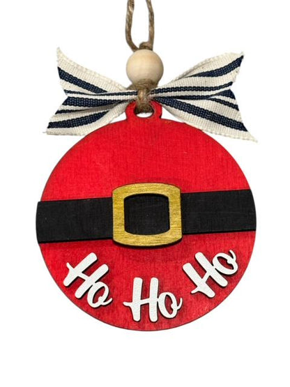 Set of 10 Merry Christmas Ornaments, Wooden Christmas Ornaments, Snowman Reindeer Gingerbread, DIY or Finished, Holiday Tree Decorations