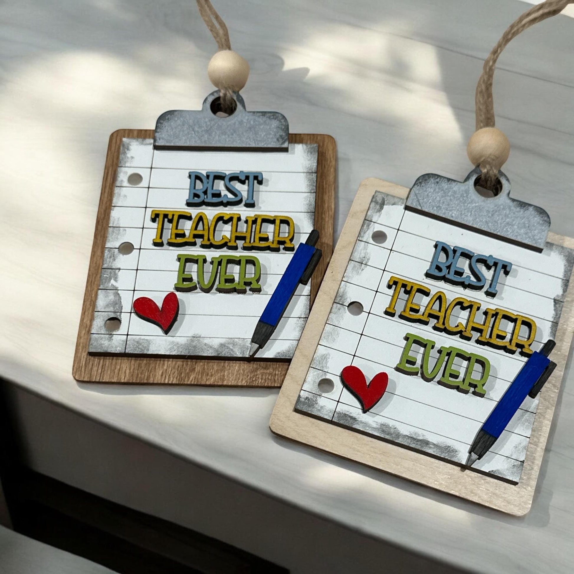 Best Teacher Ever Ornament, Notepad Teacher Ornament, 3D Ornament, Teacher ornament, Holiday Ornament, Teacher appreciation, Teacher Gift