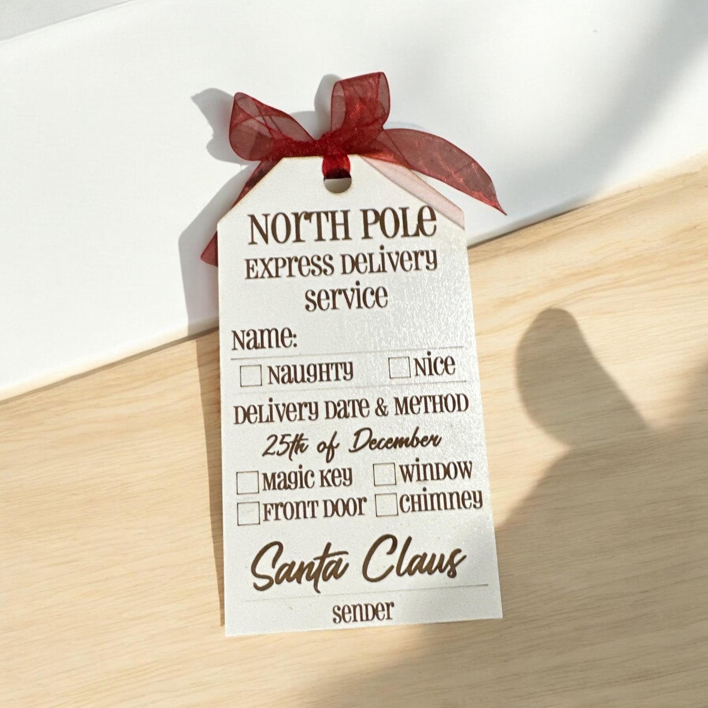 Santa's North Pole Express Gift Tag, Express Delivery, Santa’s Naughty List, Santa tag, gift tag, North pole tag, Personalized, Santa