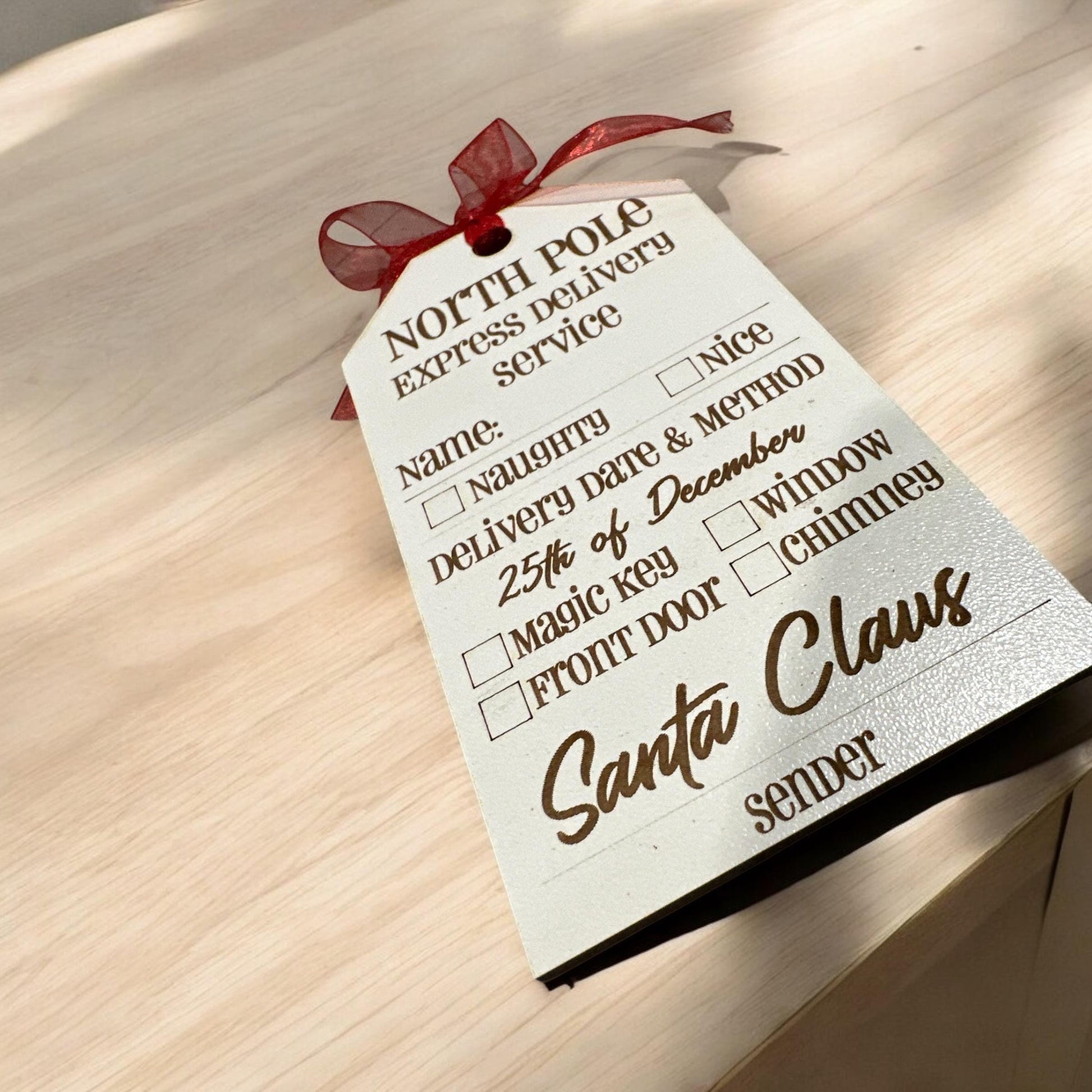 Santa's North Pole Express Gift Tag, Express Delivery, Santa’s Naughty List, Santa tag, gift tag, North pole tag, Personalized, Santa
