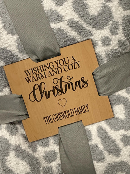Personalized Christmas Gift, Christmas, Personalized blanket tags , Christmas Blanket Tag, Blanket Tag, housewarming, Custom made, family
