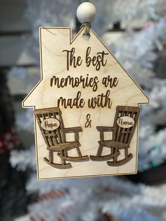 Grandparents ornament, There is no place like, the best memories