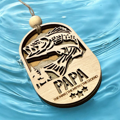 Wilder Fish Oval Ornament Round, Father's Day Dad, Car Charm, Christmas Ornament, Fishing Dad, The Man, The Myth, Papa, Dad, Personalized