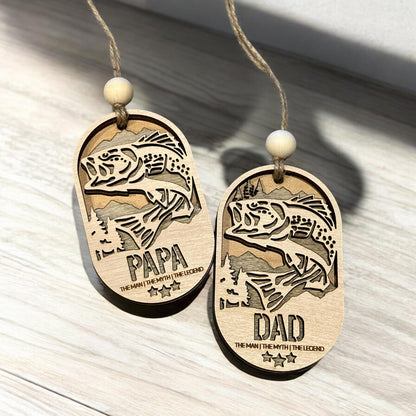 Wilder Fish Oval Ornament Round, Father's Day Dad, Car Charm, Christmas Ornament, Fishing Dad, The Man, The Myth, Papa, Dad, Personalized
