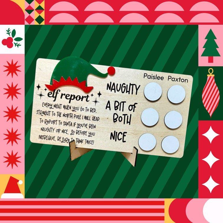 Elf Report, Elf messages, Kids Elf Report, Naughty and Nice, magical reusable elf Prop, Christmas board, elf holiday fun
