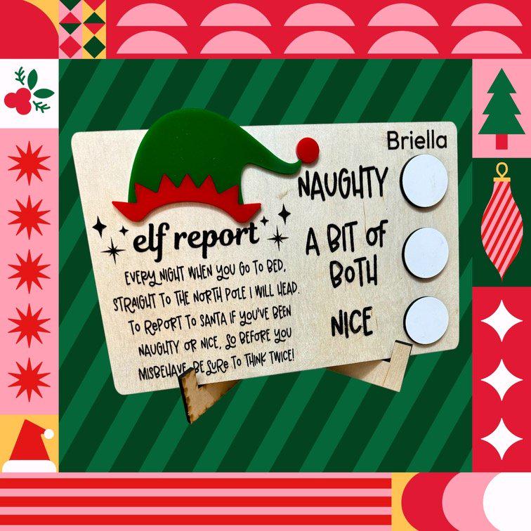 Elf Report, Elf messages, Kids Elf Report, Naughty and Nice, magical reusable elf Prop, Christmas board, elf holiday fun