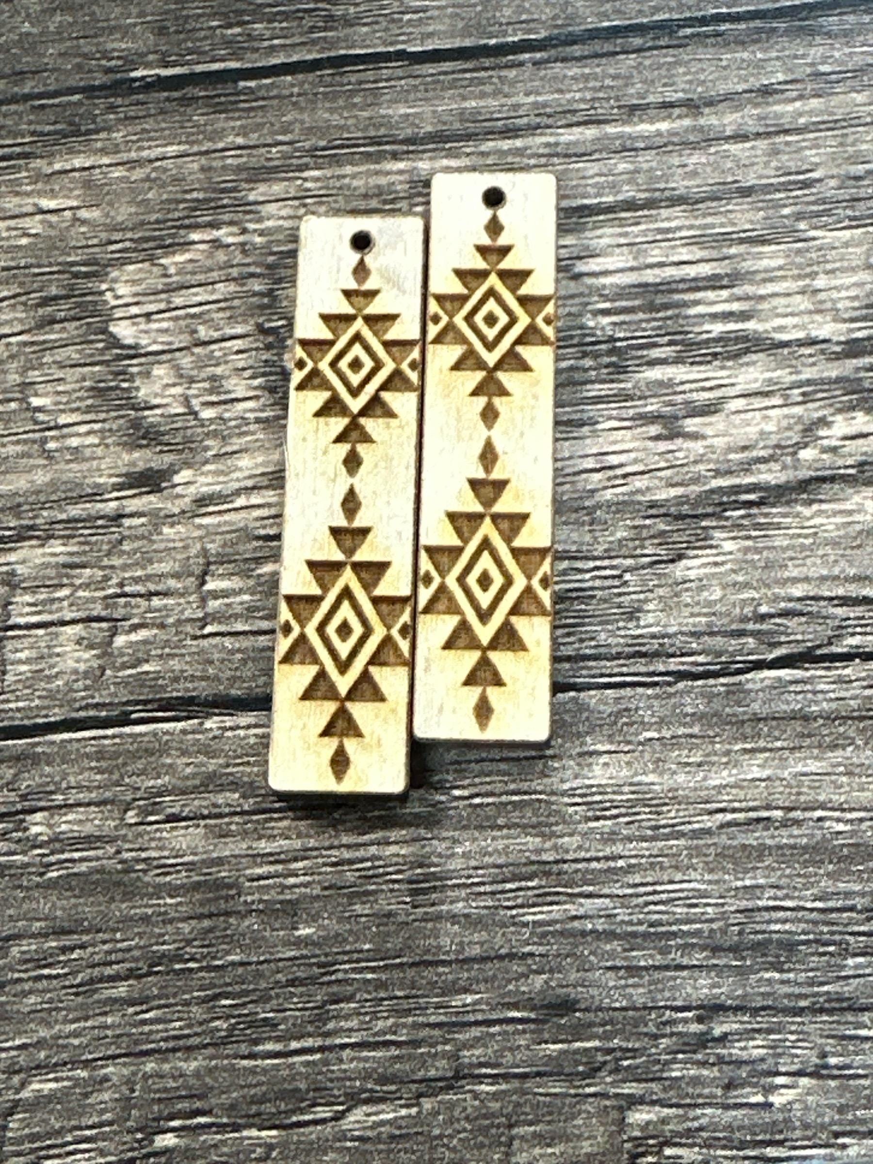 Aztec Earring DIY Unfinished / Unfinished, Wooden Earrings / Unfinished, DIY / Blank Charm, DIY Earring Aztec, Earrings, Wood cut-outs