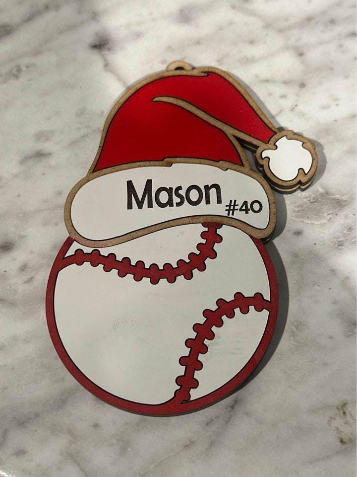 Sports Ornaments, Football, Soccer, Cheer, Golf, Personalized Wooden Ornaments, Christmas Charm, Team Christmas Personalized
