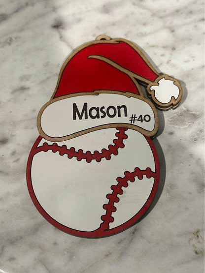 Sports Ornaments, Football, Soccer, Cheer, Golf, Personalized Wooden Ornaments, Christmas Charm, Team Christmas Personalized