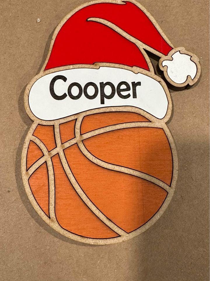 Sports Ornaments, Football, Soccer, Cheer, Golf, Personalized Wooden Ornaments, Christmas Charm, Team Christmas Personalized