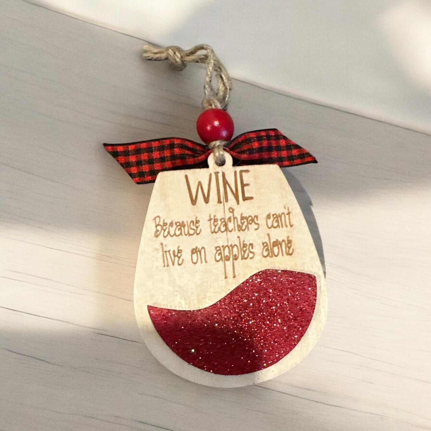 Teacher Ornament Wine or Wine Not Ornaments, Wine Christmas Ornaments, 3D Wine Decor, Wine Sass Ornaments, Teacher Custom Holiday Wine Gift