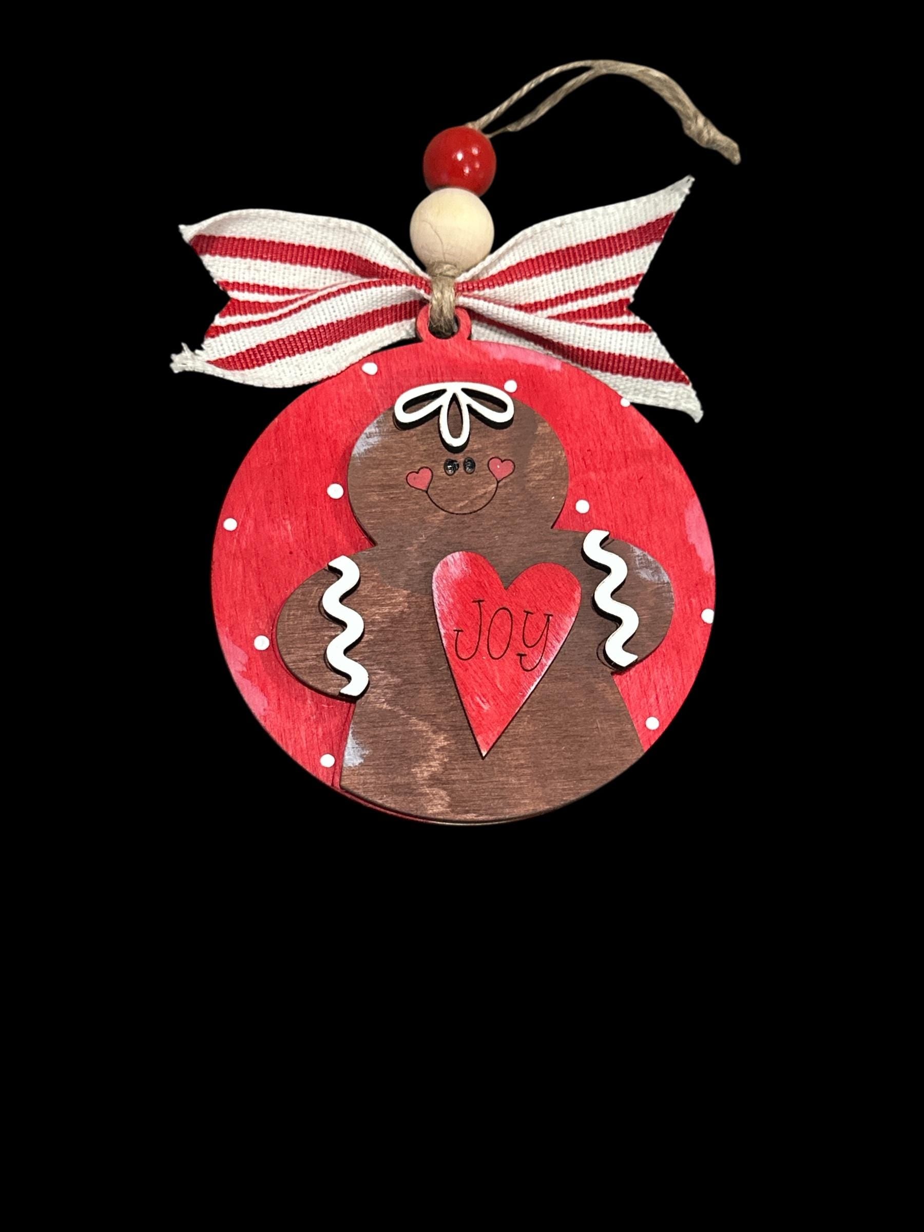 Santa and Friends Ornaments, Wooden Ornaments, Santa Nutcracker Religious, Christmas Tree Decorations, Holiday Ornament, Gingerbread