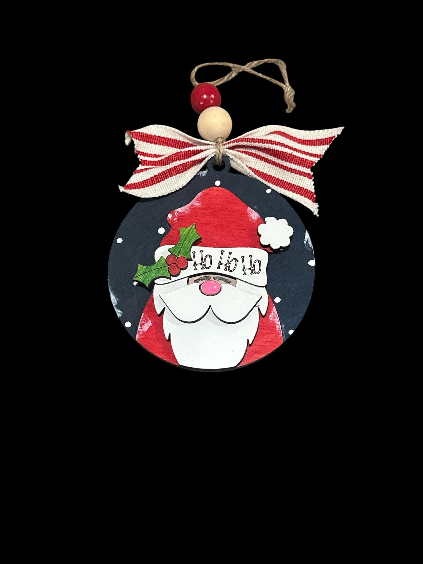 Santa and Friends Ornaments, Wooden Ornaments, Santa Nutcracker Religious, Christmas Tree Decorations, Holiday Ornament, Gingerbread