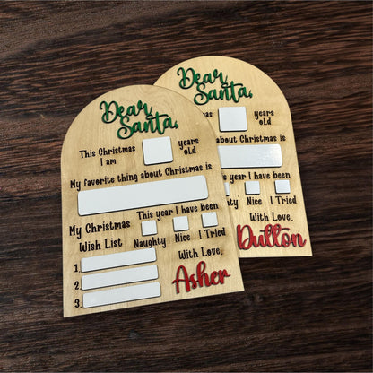 Dear Santa Board, Letter to Santa Board, Kids Christmas List Sign, Dry Erase Christmas Eve Sign, Dear Santa Wish List, Kids Christmas Letter
