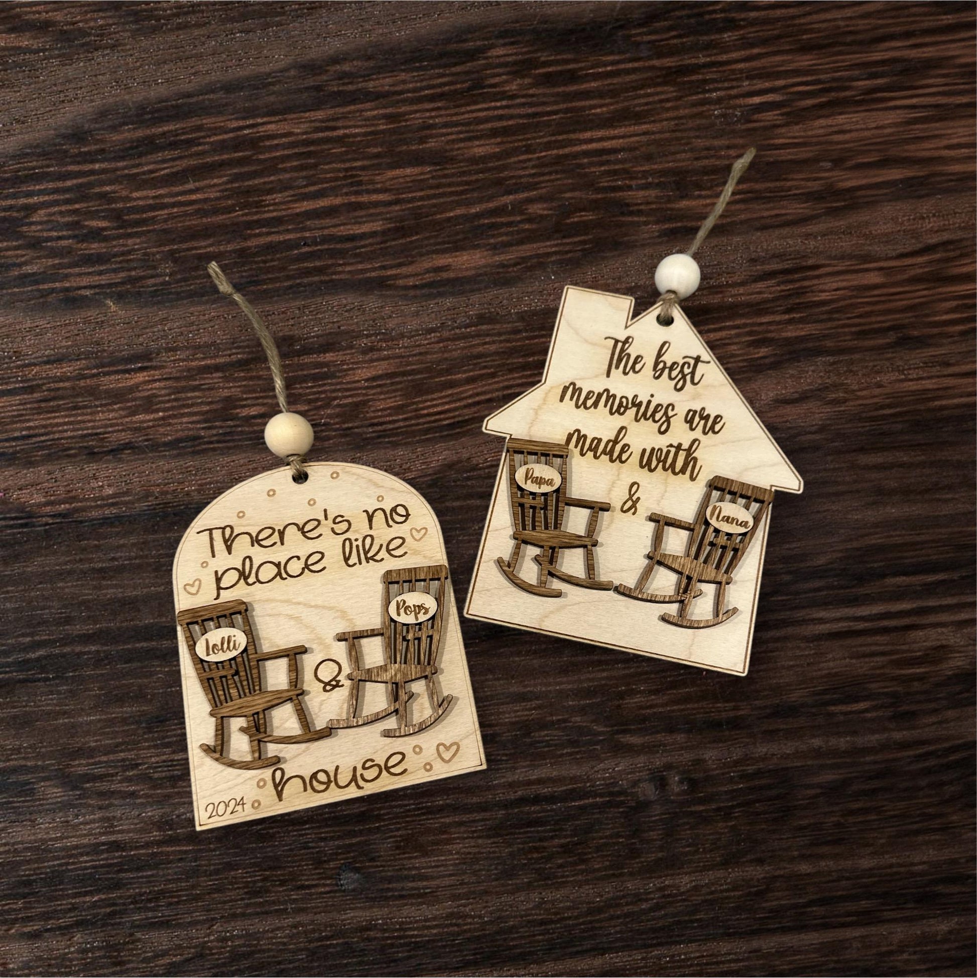 Grandparents ornament, There is no place like, the best memories
