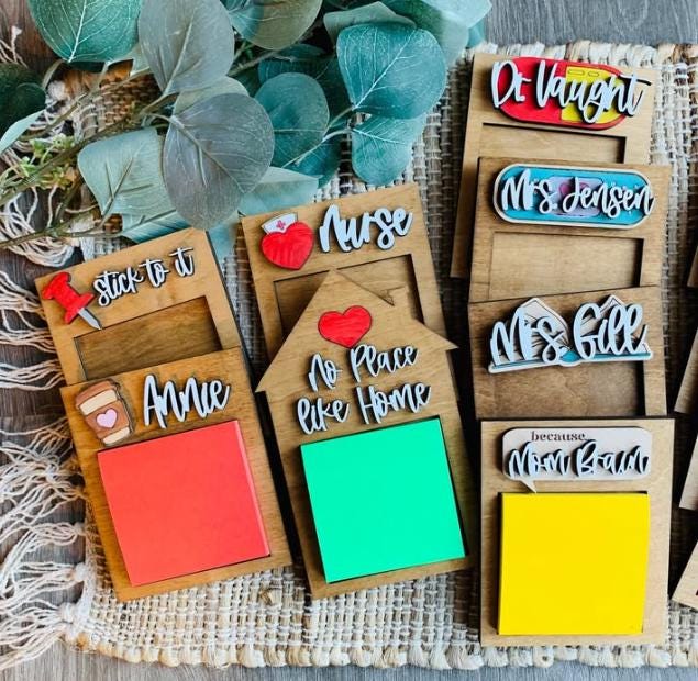 Teacher Post It note holder /Nurse POST IT / Teacher / Nurse Personalized / Personalized Note Holder