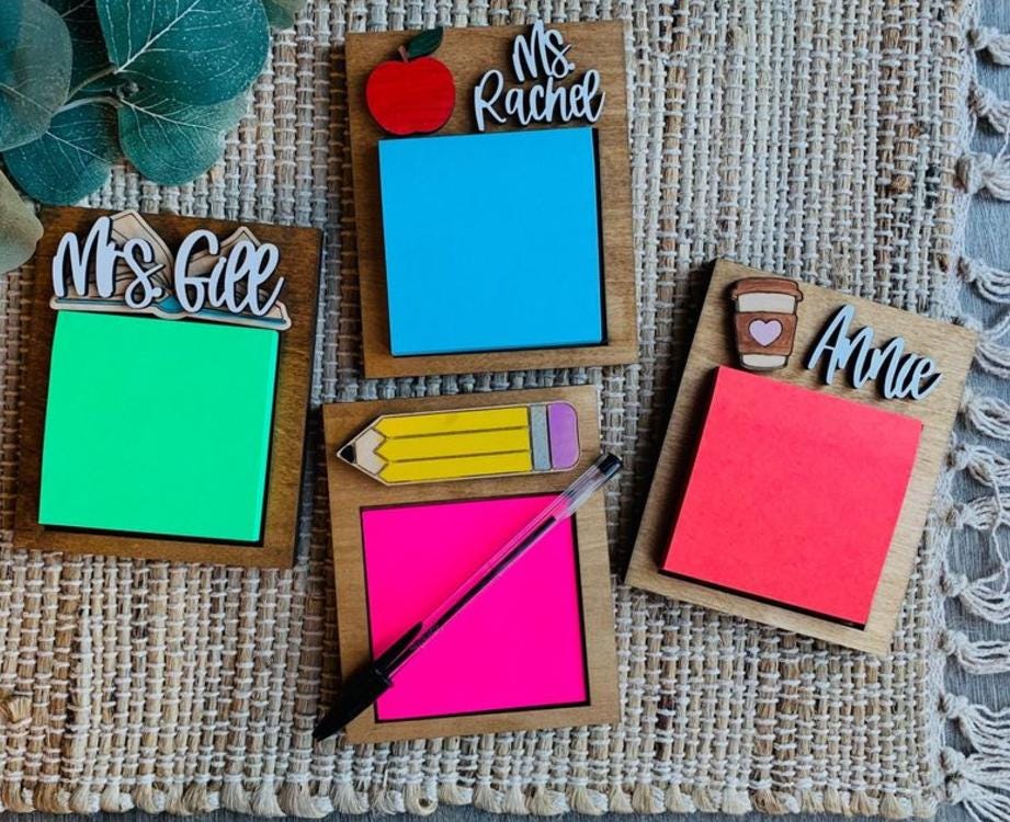 Teacher Post It note holder /Nurse POST IT / Teacher / Nurse Personalized / Personalized Note Holder