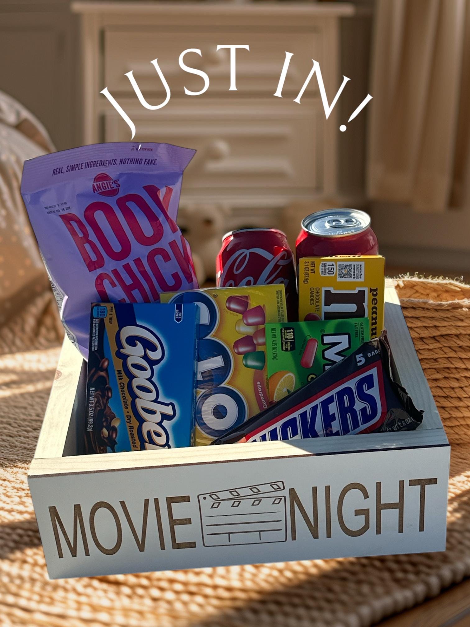 Movie Night box, Movie Night snack box, Night at the Movie, Movie Night tray, Movie Night snack tray, Outdoor Movie Night tray, Wooden Box