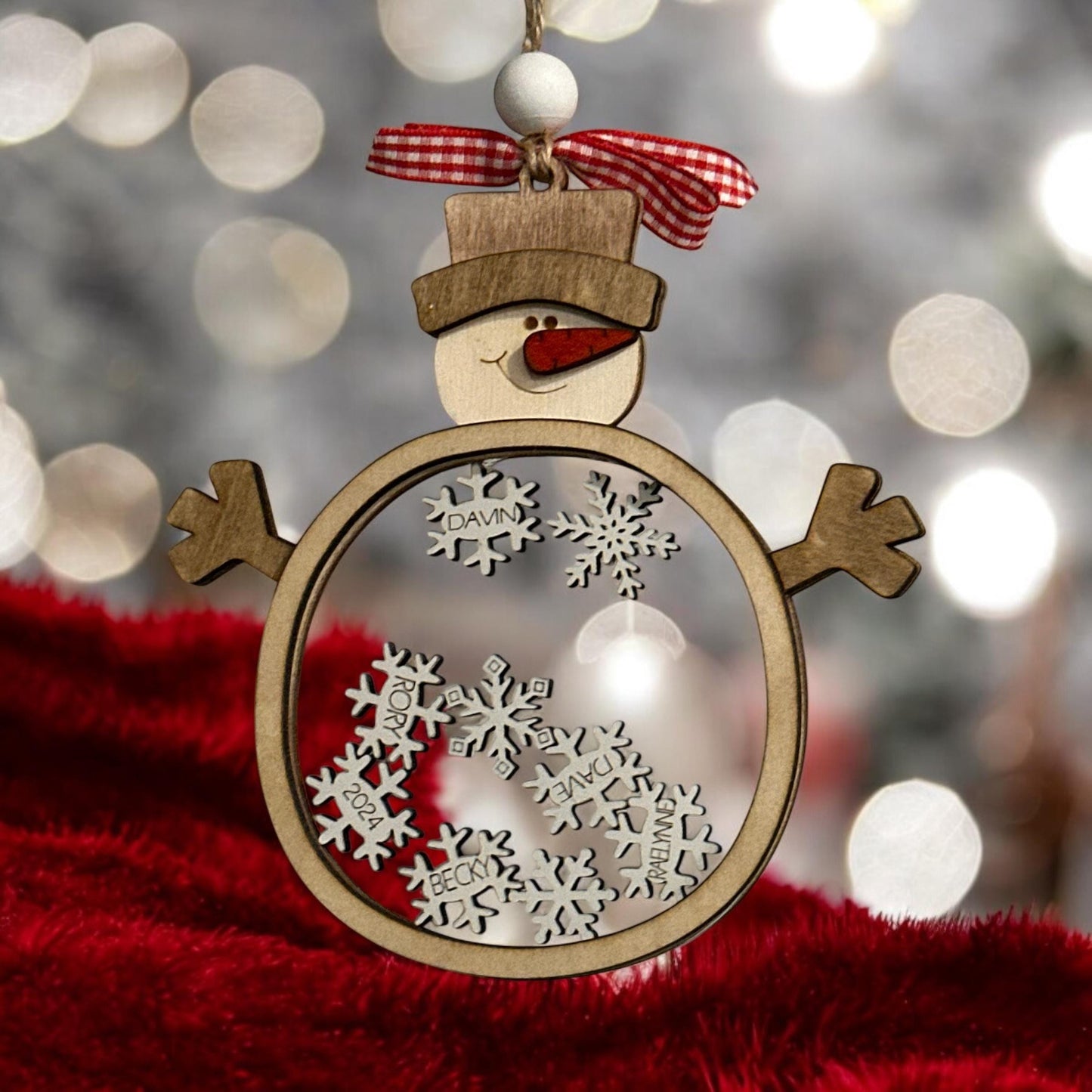 Snowman Shaker Ornament,Snowman Ornaments, Family Decorations, Holiday Tree Decor, Christmas Ornament, Handmade