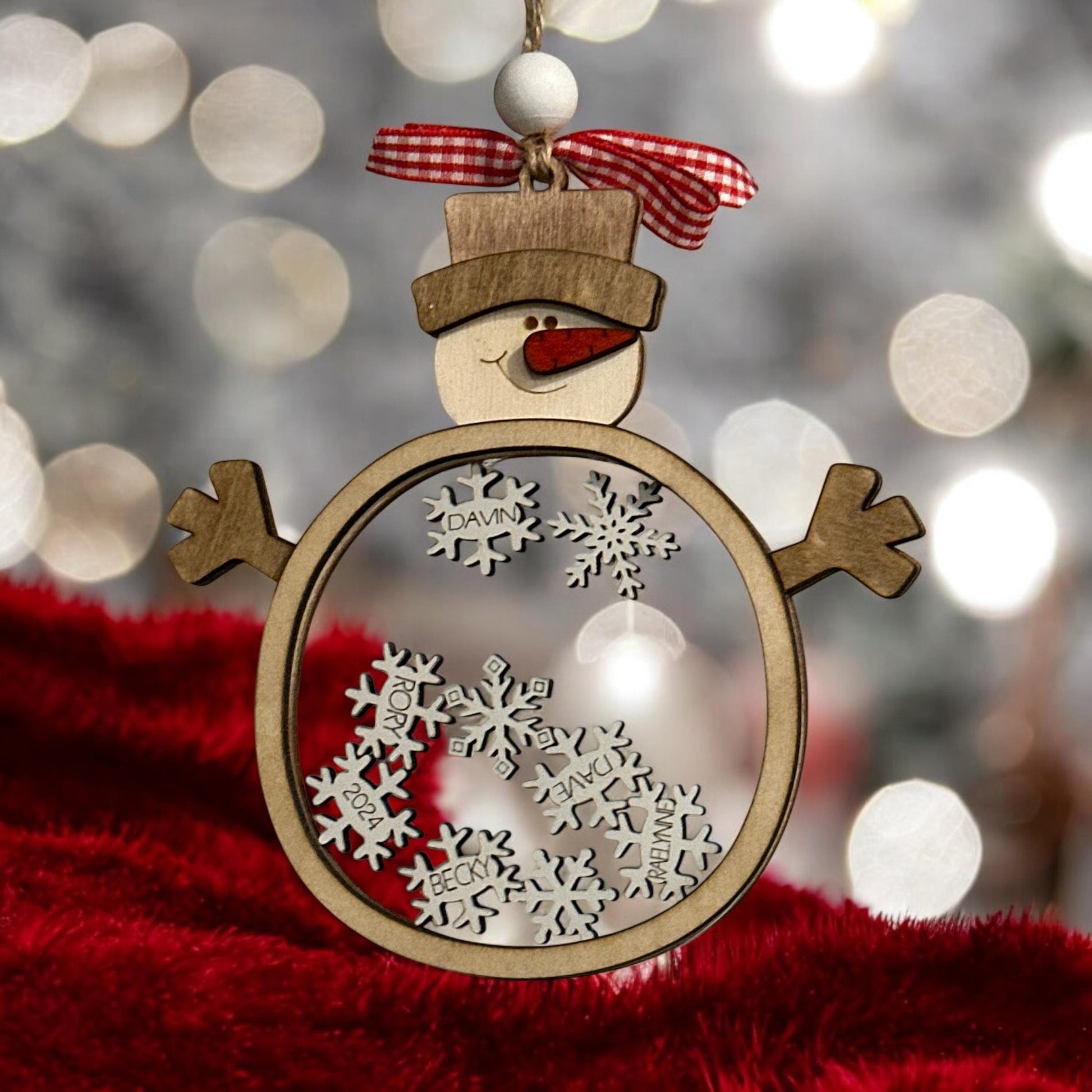 Snowman Shaker Ornament,Snowman Ornaments, Family Decorations, Holiday Tree Decor, Christmas Ornament, Handmade