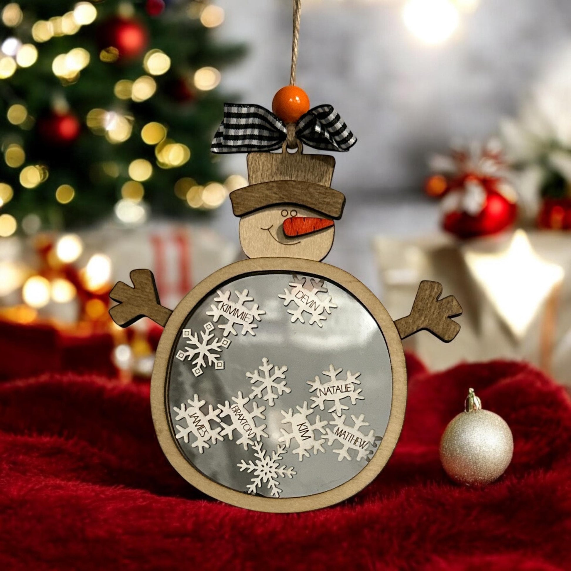 Snowman Shaker Ornament,Snowman Ornaments, Family Decorations, Holiday Tree Decor, Christmas Ornament, Handmade