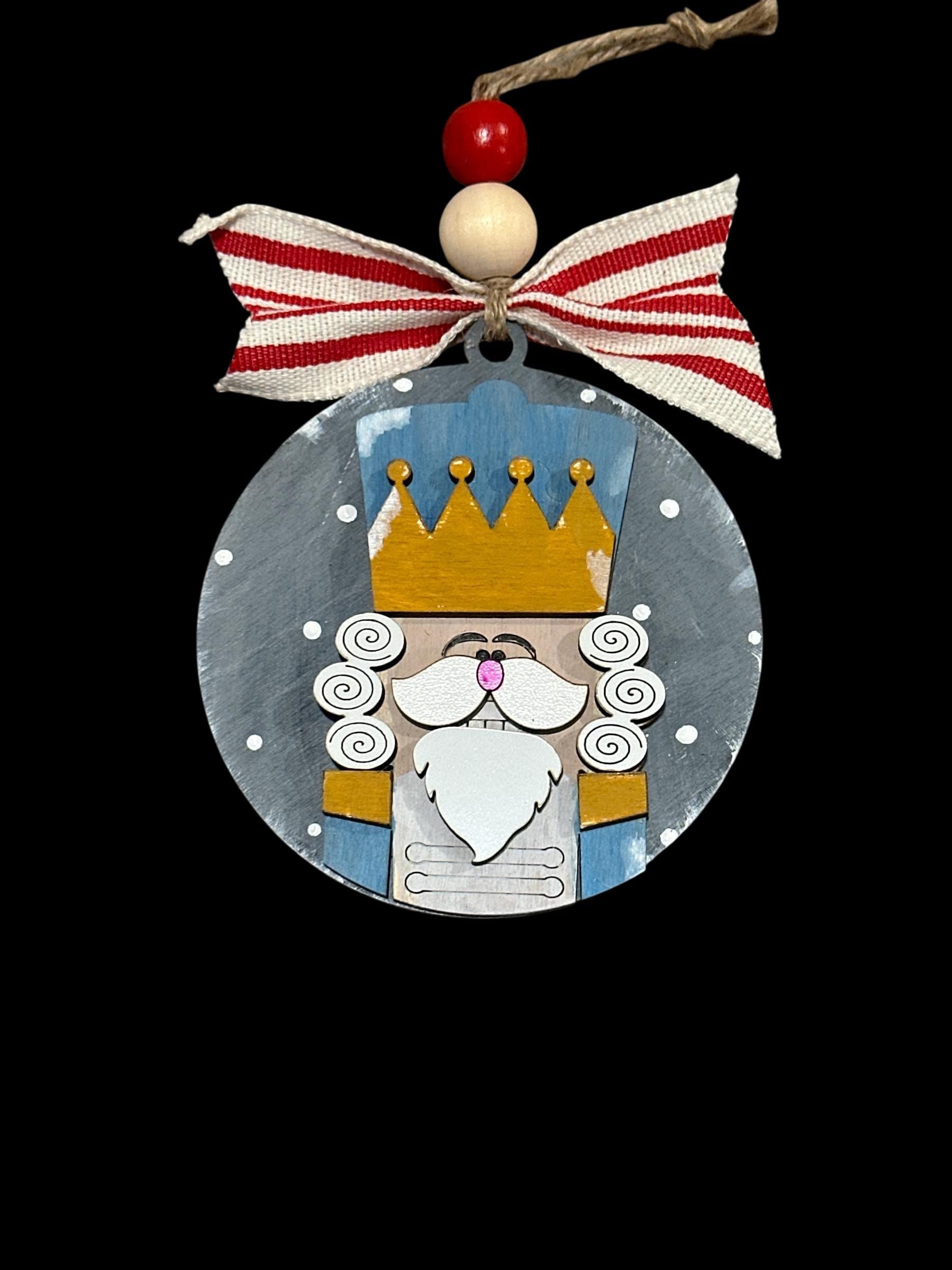 Santa and Friends Ornaments, Wooden Ornaments, Santa Nutcracker Religious, Christmas Tree Decorations, Holiday Ornament, Gingerbread