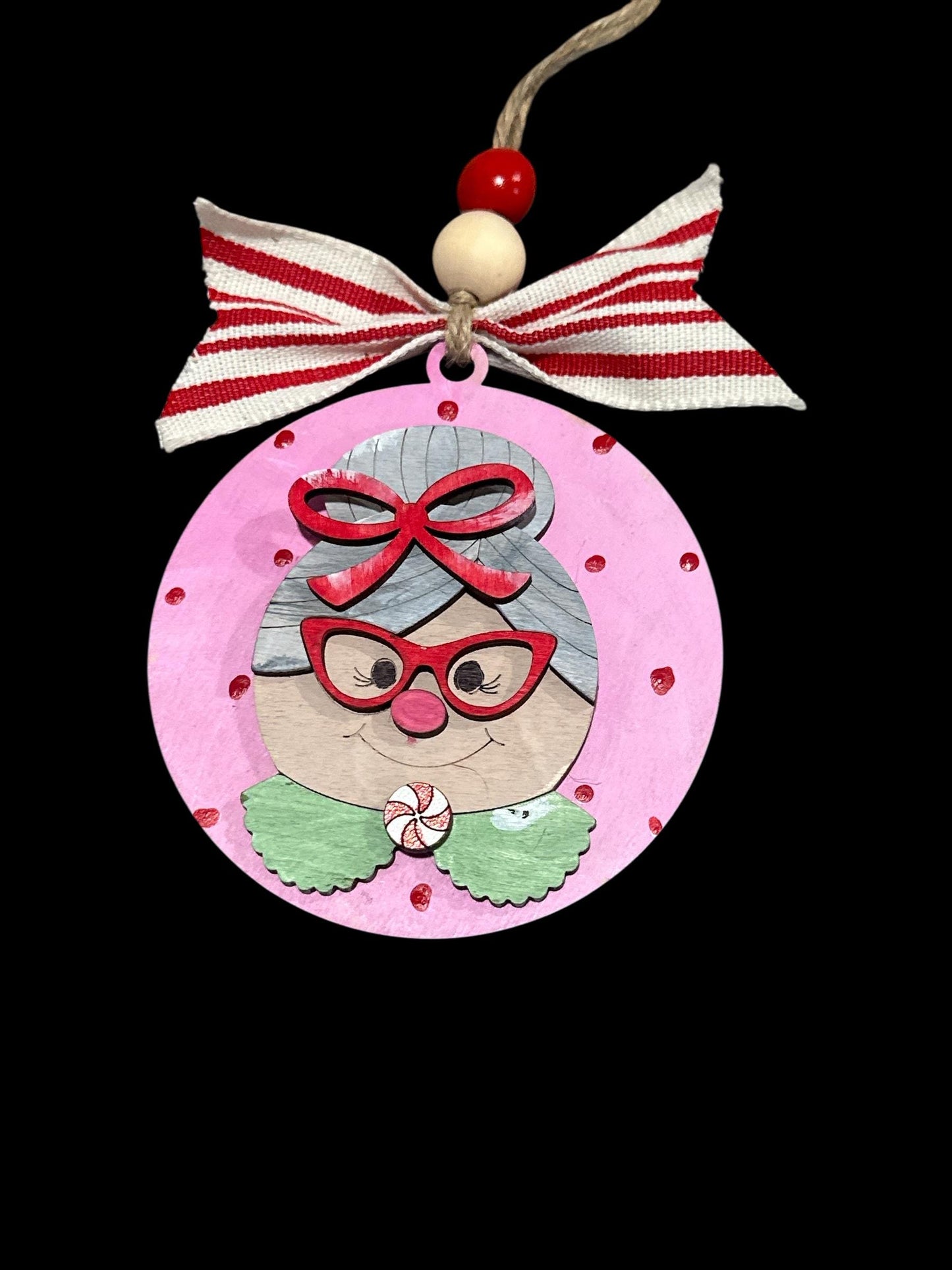 Santa and Friends Ornaments, Wooden Ornaments, Santa Nutcracker Religious, Christmas Tree Decorations, Holiday Ornament, Gingerbread