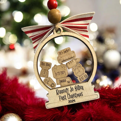 Personalized Baby’s 1st Christmas Ornament, Custom Newborn Ornament, First Keepsake