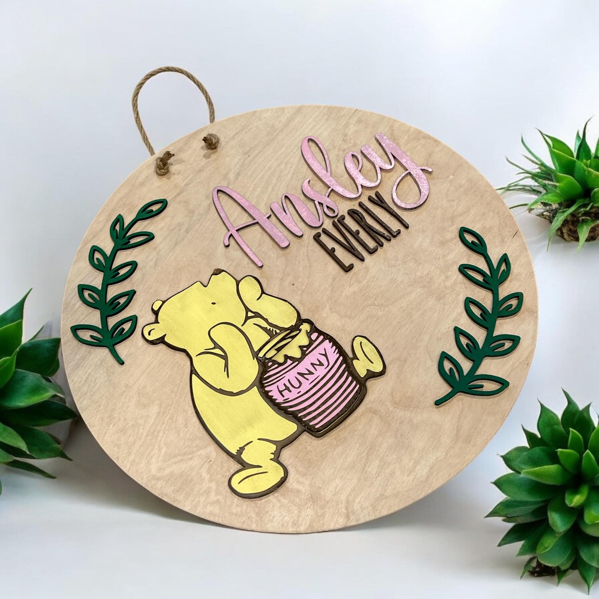 Customized door sign 15" Winnie the Pooh Inspired Sign, Nursery Decoration, Baby Gift, Baby Shower Gift, Winnie the Pooh, Just Pooh