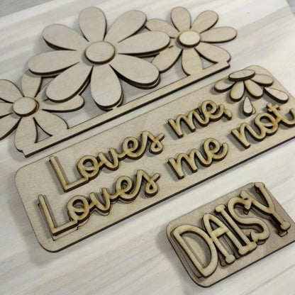 Daisies Interchangeable Insert, Interchangeable Insert, Home Decor, Flower Picket Insert, Love me Love me not Insert, Flowers, Interchange