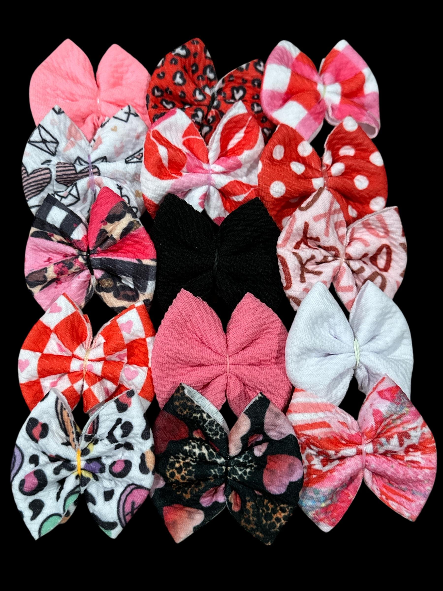 Valentine Bullet Small Bows Bundle, Freshener Bows, Decorative Bows, Freshie Bullet Bows, Bows, Solid Bows, Cute Bow Pack, Craft Accessories