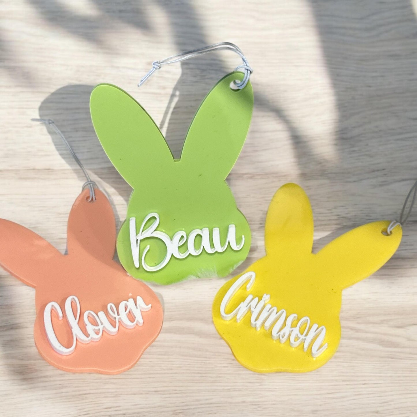 Easter Bunny Acrylic Tag, Easter Ear Tag, Personalized Easter Basket Tag, Easter Bag Tag, Personalized, Easter Bag Tags, Custom, Acrylic Tag