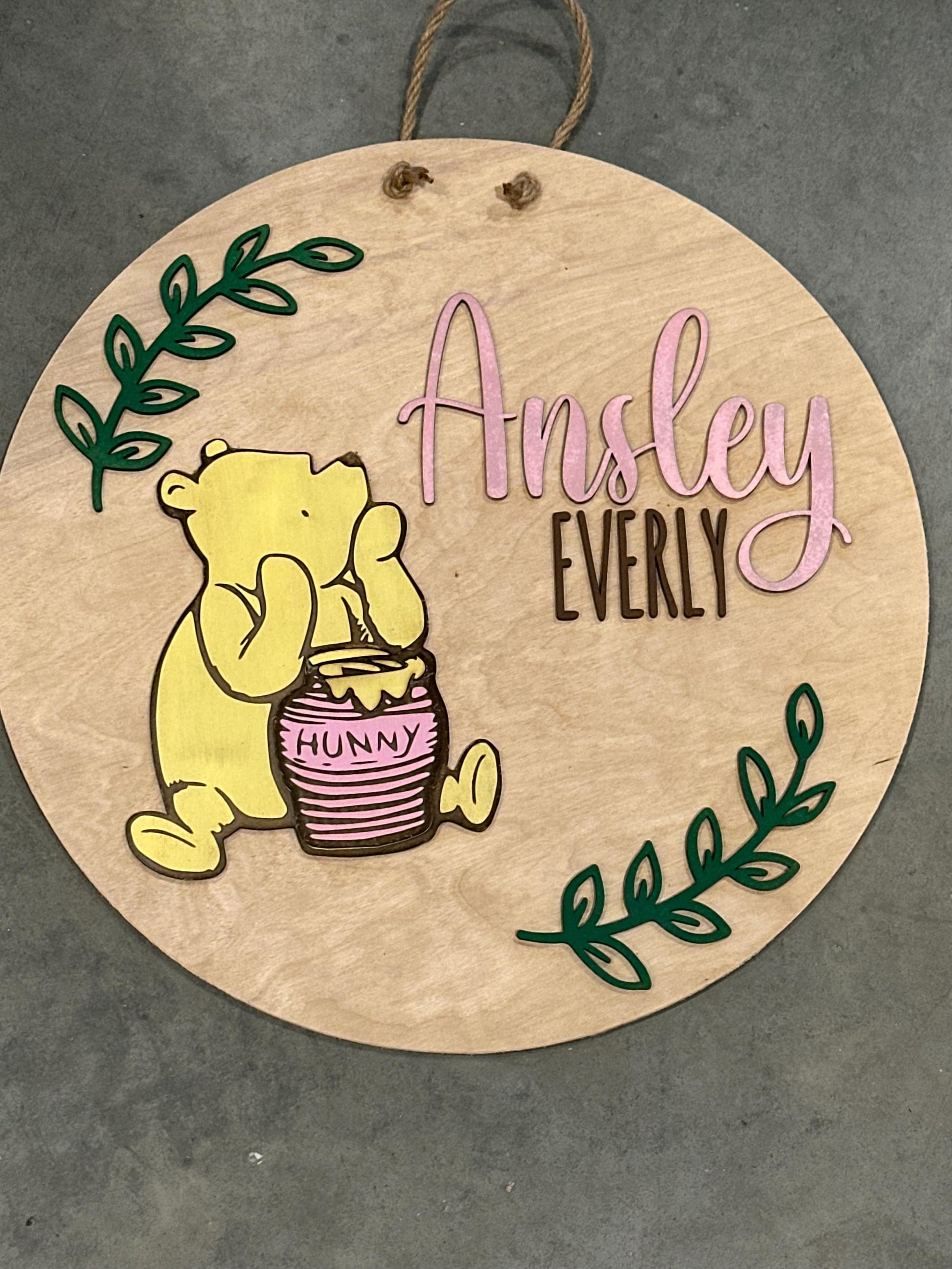 Customized door sign 15" Winnie the Pooh Inspired Sign, Nursery Decoration, Baby Gift, Baby Shower Gift, Winnie the Pooh, Just Pooh