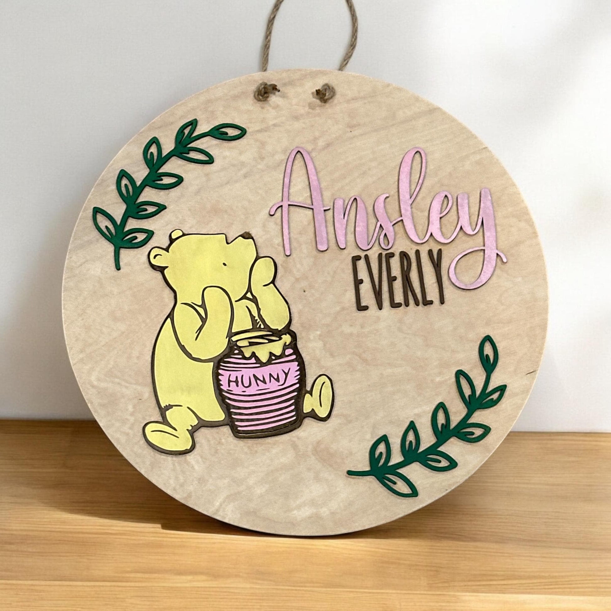 Customized door sign 15" Winnie the Pooh Inspired Sign, Nursery Decoration, Baby Gift, Baby Shower Gift, Winnie the Pooh, Just Pooh