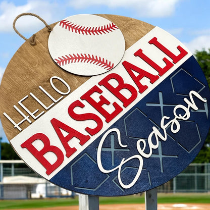 Hello Baseball Season, Doorhanger, Hello Baseball, Baseball Door Hanger, Sports, Baseball Season Sign, DIY, Unfinished, Finished, Decor